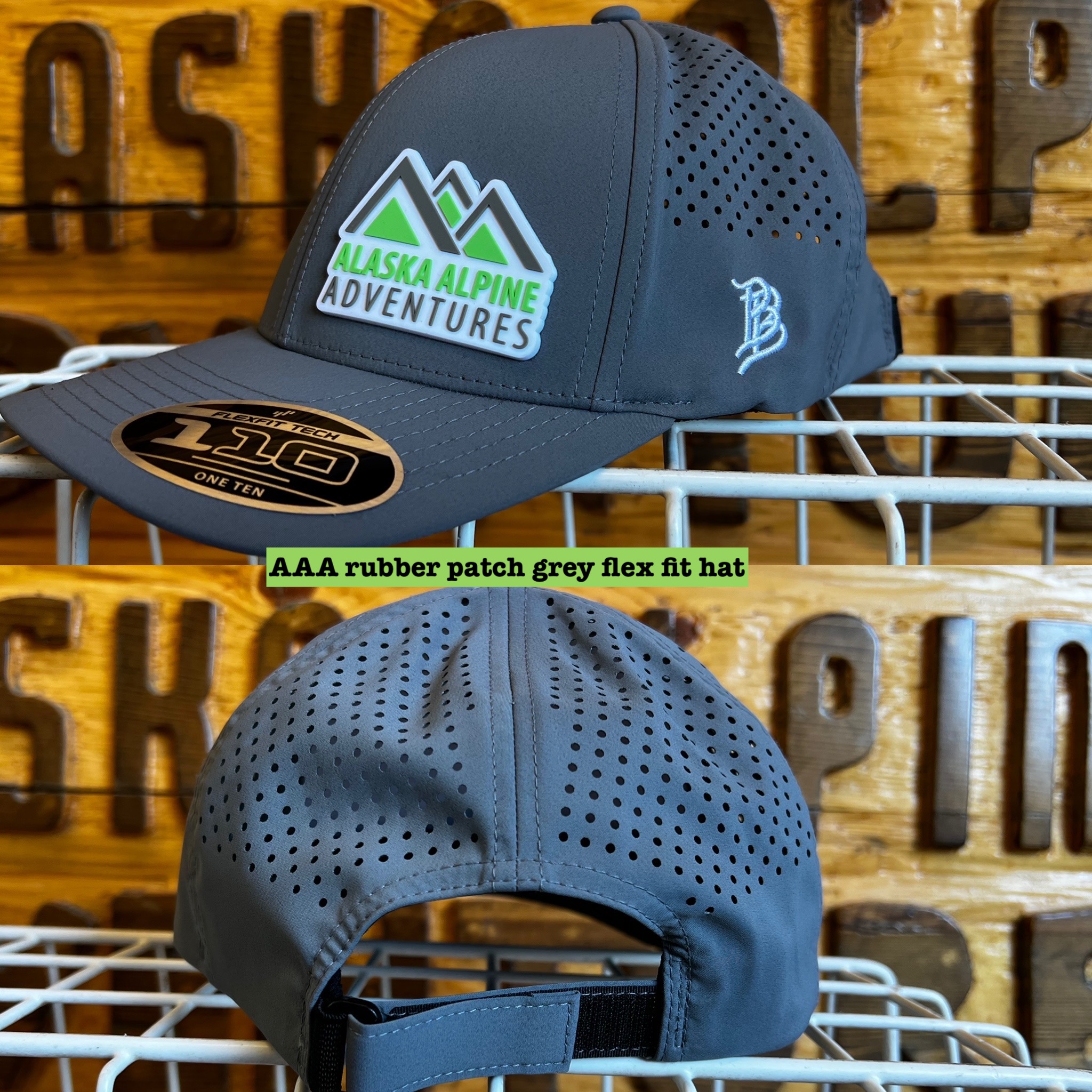 Billed Flex Fit Hat - Grey - Alaska Alpine Adventures